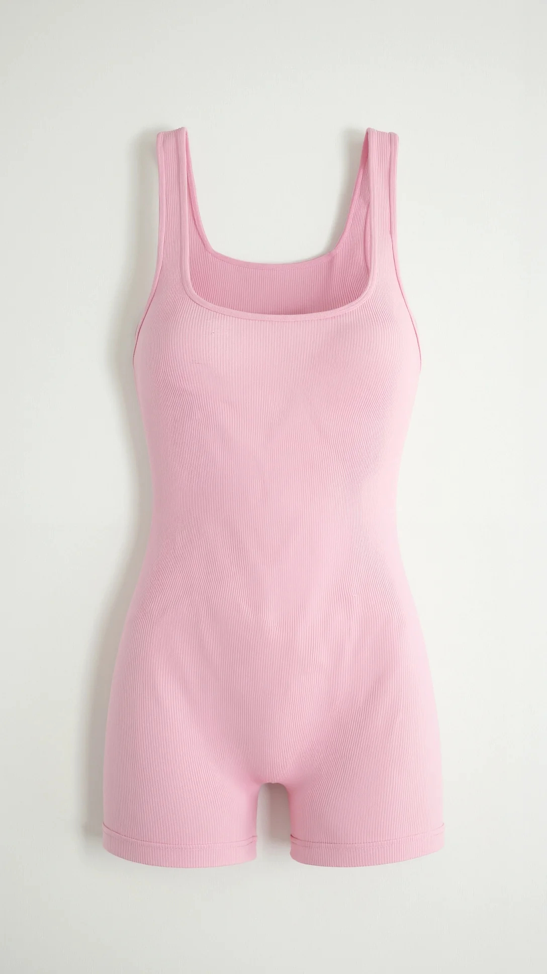 Ribbed Square Neck Briefs Bodysuit - Nextleian