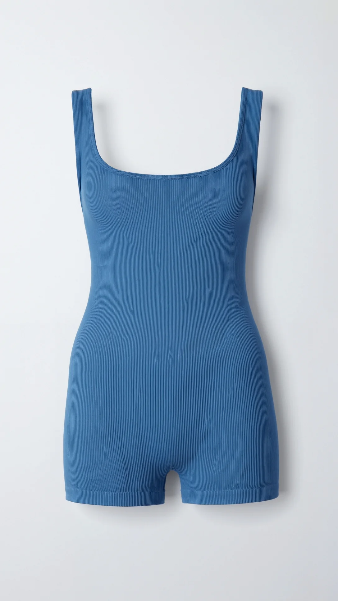Ribbed Square Neck Briefs Bodysuit - Nextleian