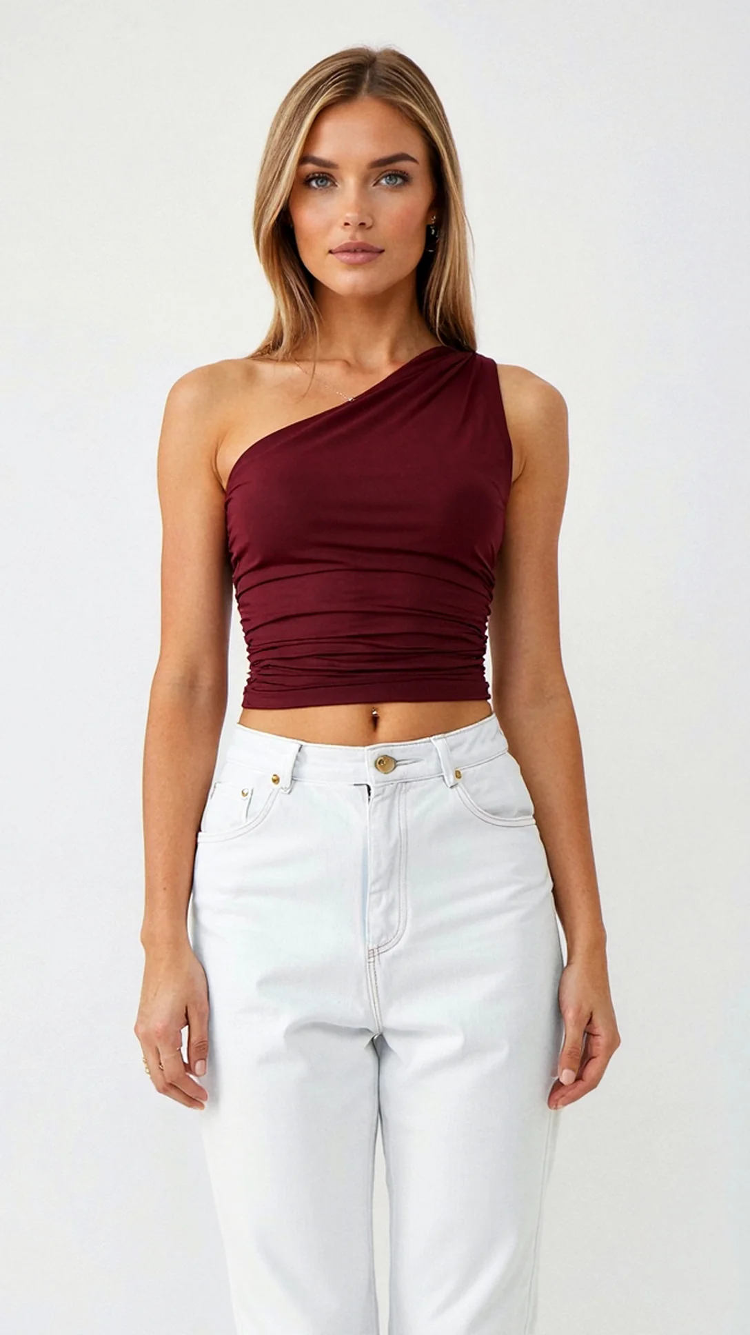 Briony Sleeveless One Shoulder Top - Nextleian