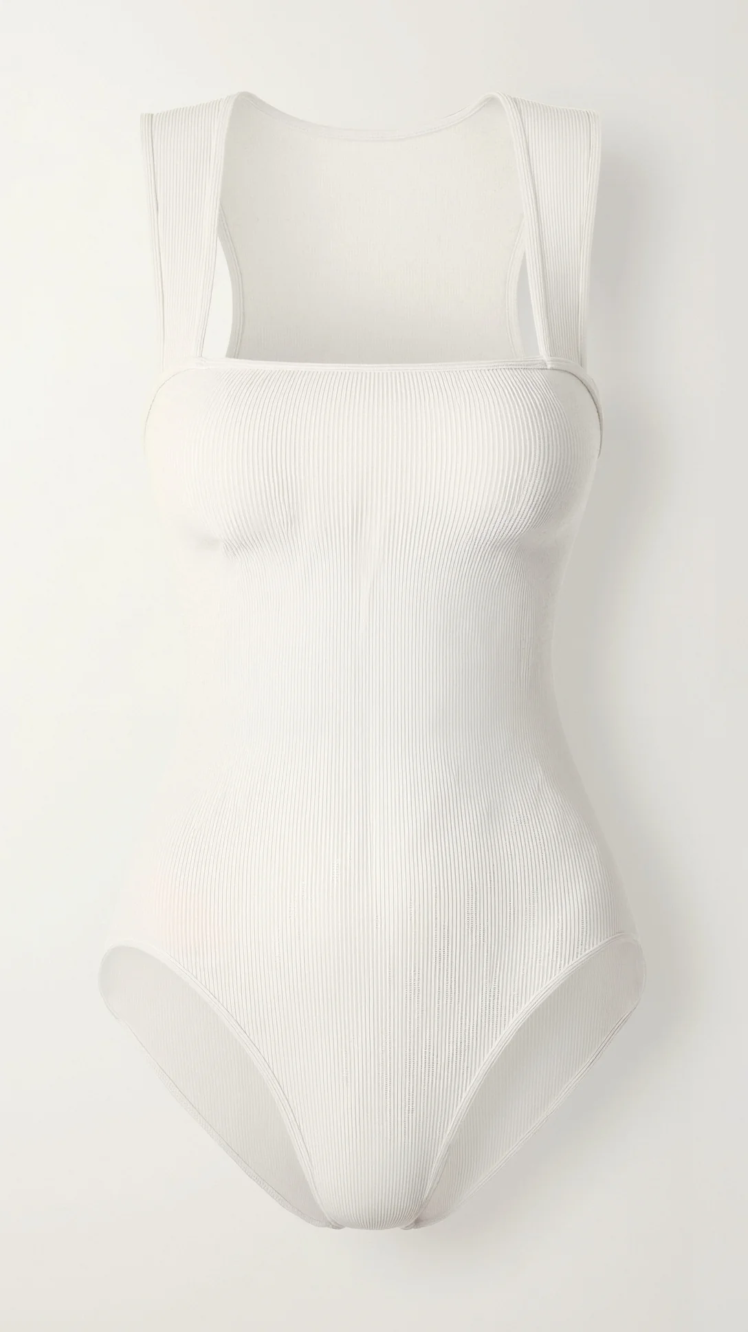 Ribbed Square Neck Bodysuit - Nextleian