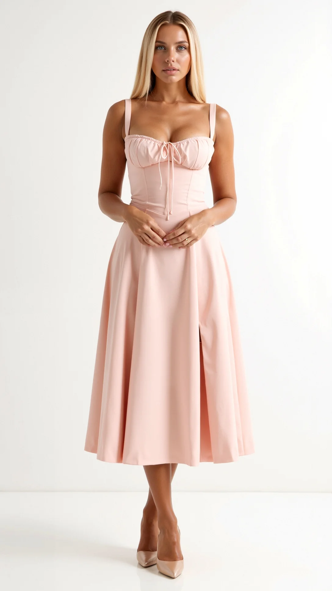 Jade Lace Up Midi Dress - Nextleian