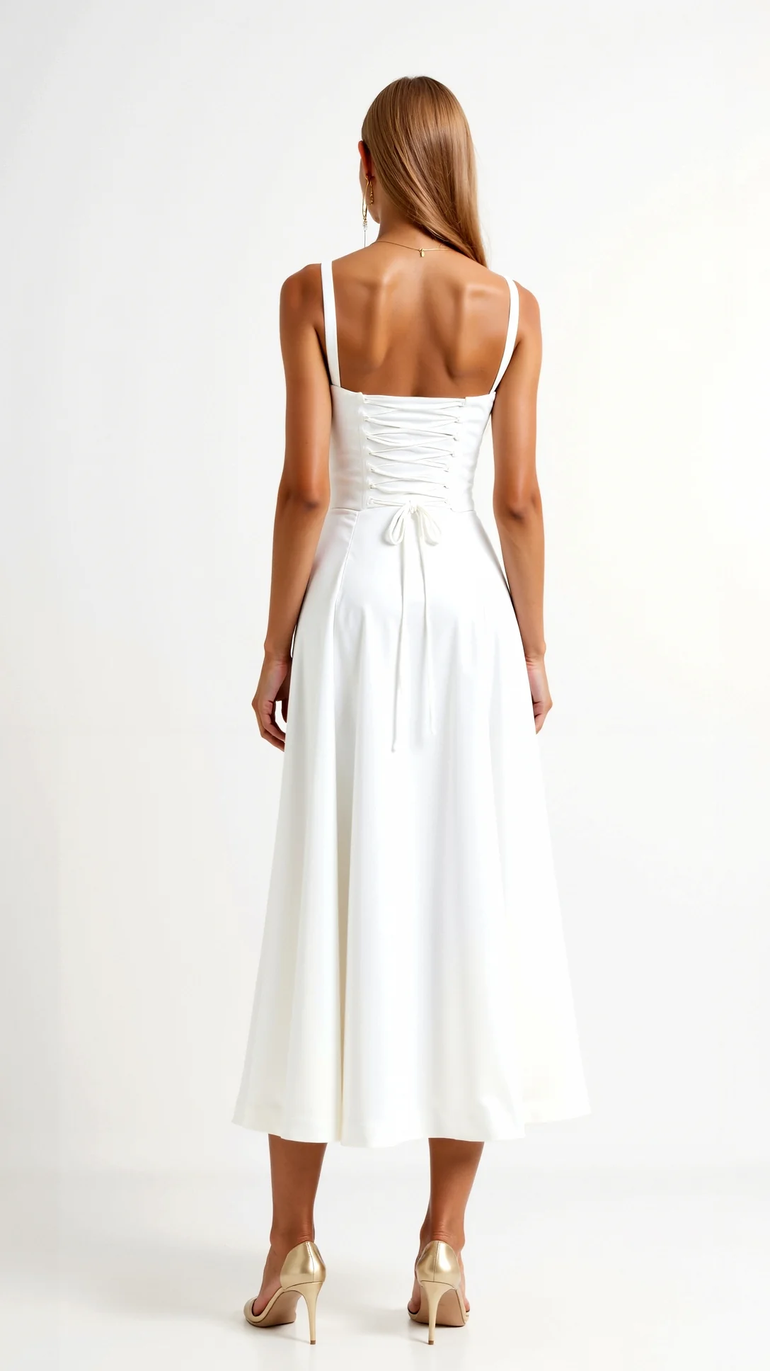 Jade Lace Up Midi Dress - Nextleian