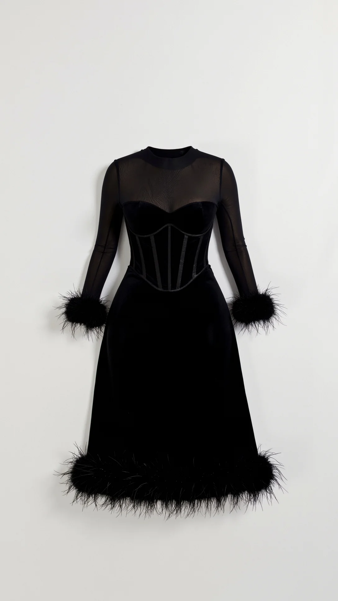 Sabine Black Midi Dress - Nextleian