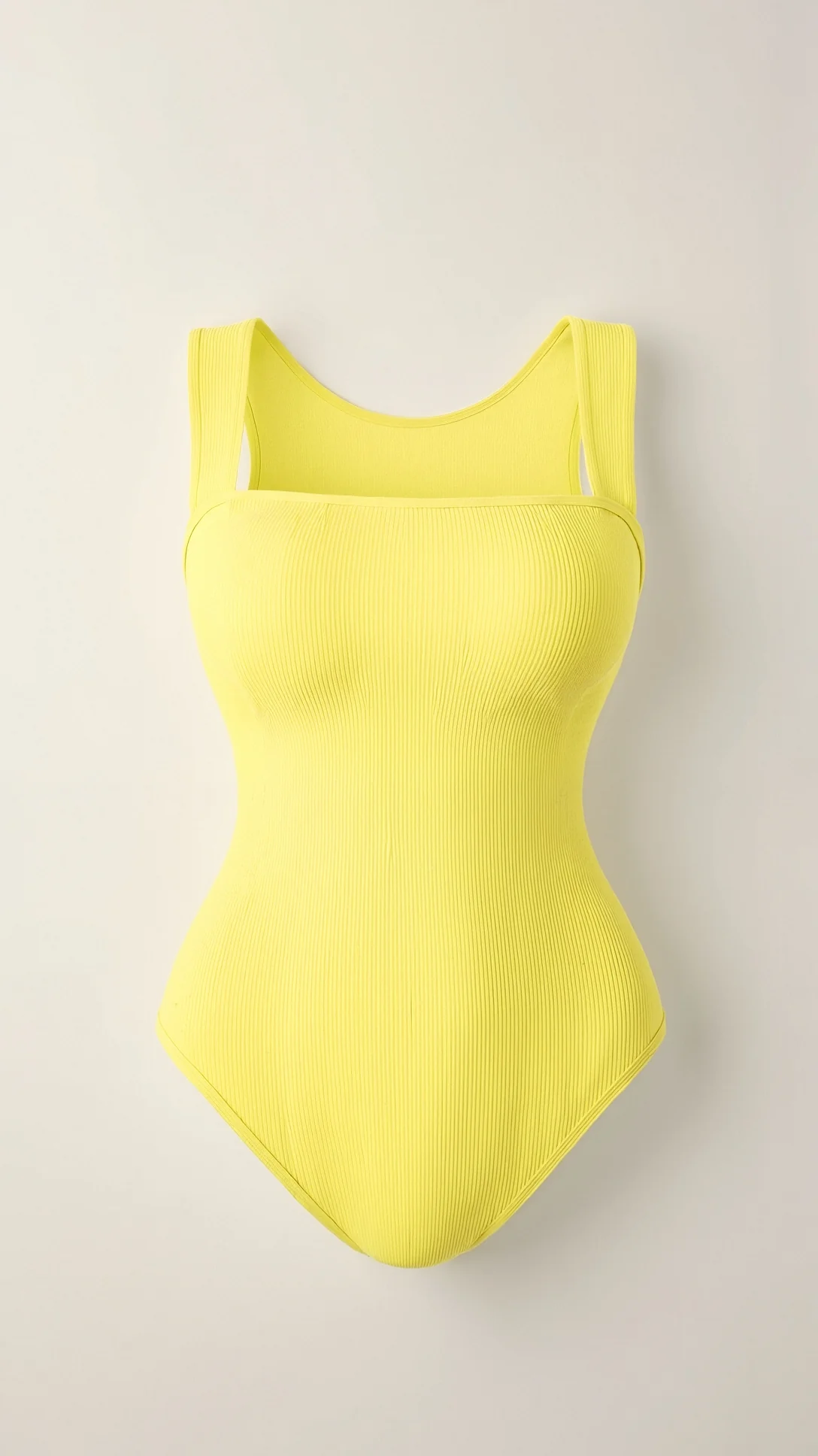 Ribbed Square Neck Bodysuit - Nextleian