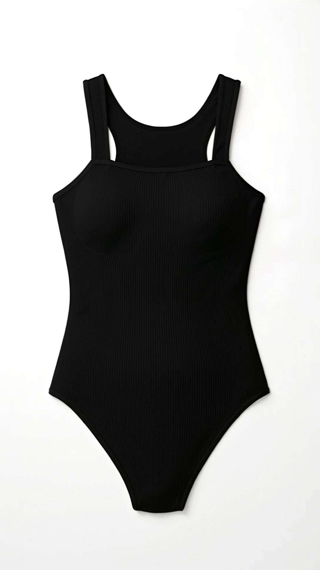 Ribbed Square Neck Bodysuit - Nextleian