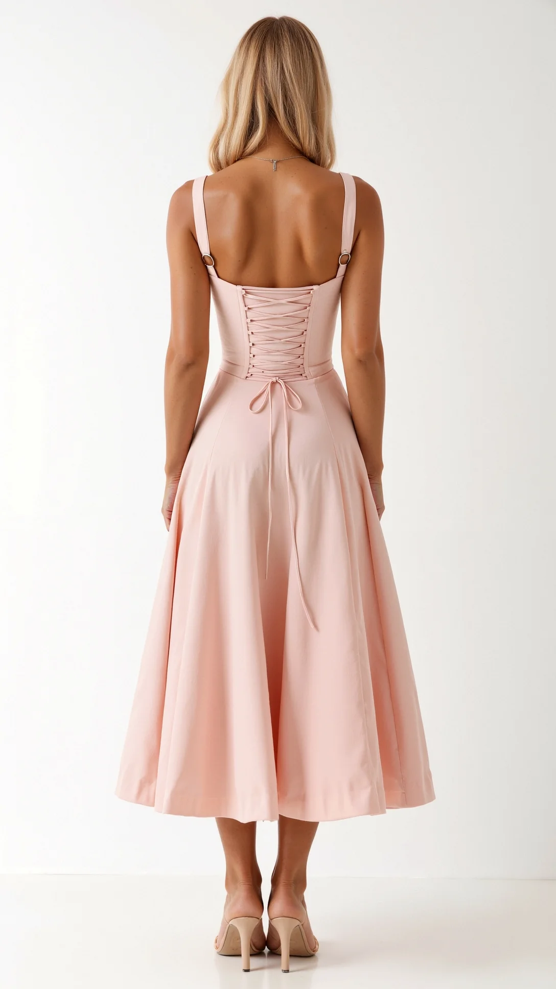 Jade Lace Up Midi Dress - Nextleian