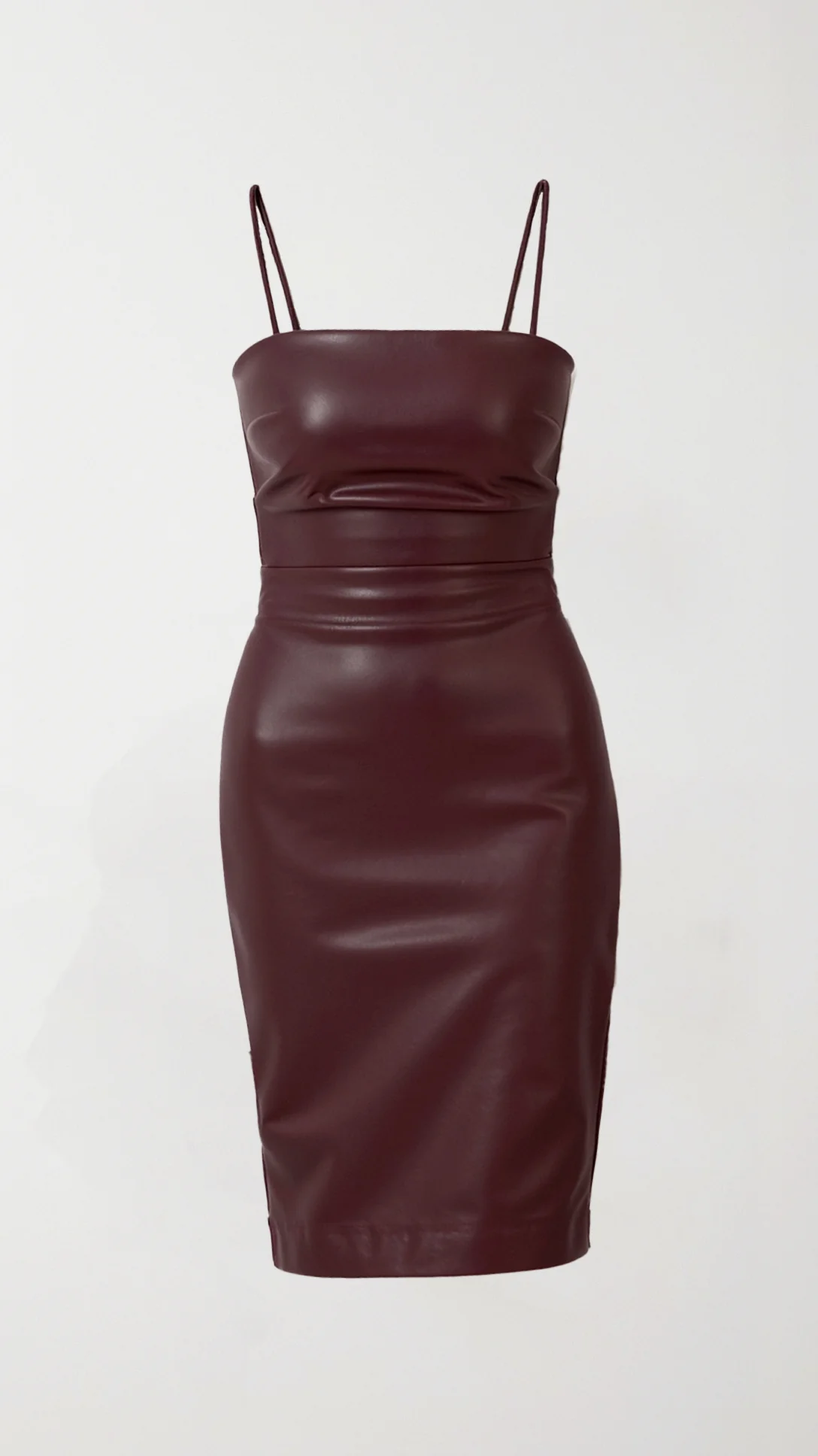 Camellia Vegan Leather Midi Dress - Nextleian