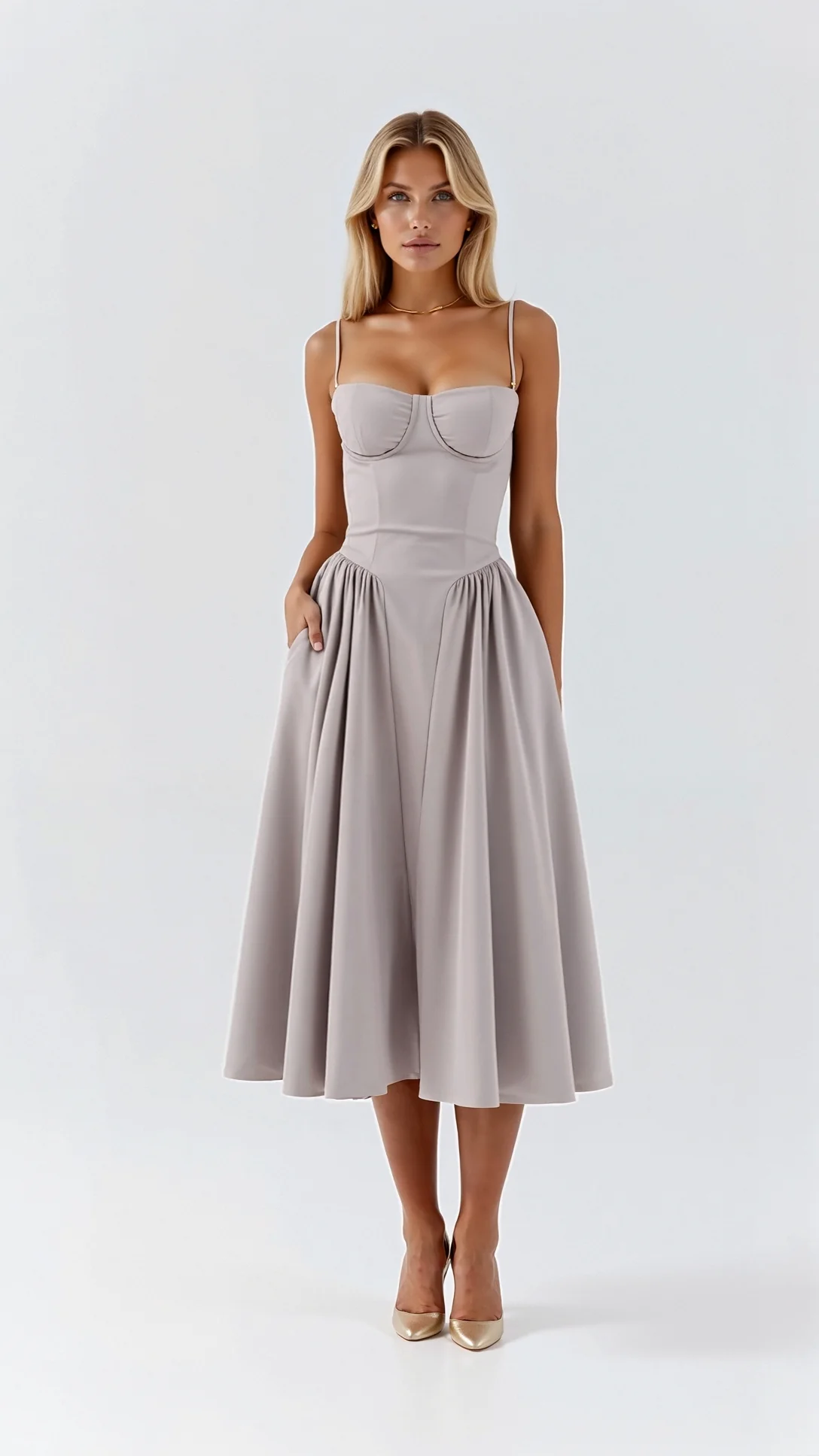 Odette Corset Midi Dress - Nextleian